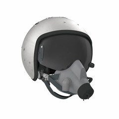 Wall Mural - Russian Jet Fighter Pilot Helmet on white. 3D illustration