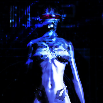 Digital 3D Illustration of a Fembot