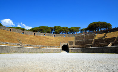 Wall Mural - Amphitheatre of ancient roman town of Pompei - Campania, Italy.