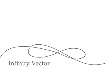 infinity in solid lines of drawing. continuous black line. work flat design. the symbol of infinity 