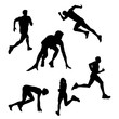 Raster drawing of a silhouette of a runner