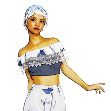 Digital 3D Illustration of an attractive Female