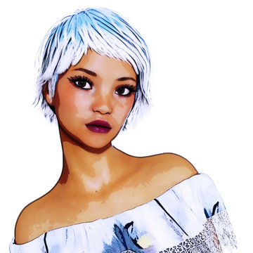 Digital 3D Illustration of an attractive Female