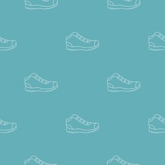 Poster - hiking boots pattern vector seamless repeating for any web design