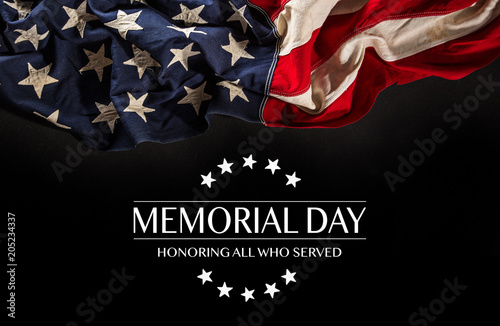 Fotomural American flag with the text Memorial day.