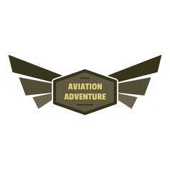 Poster - Aviation adventure icon logo. Flat illustration of aviation adventure vector icon logo for web design isolated on white background