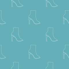 Poster - woman shoes pattern vector seamless repeating for any web design