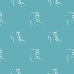 Poster - woman shoes pattern vector seamless repeating for any web design
