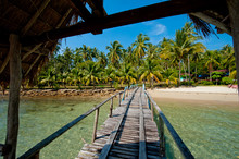 A Wooden Pier On The Island Of Koh Chang, Thailand.