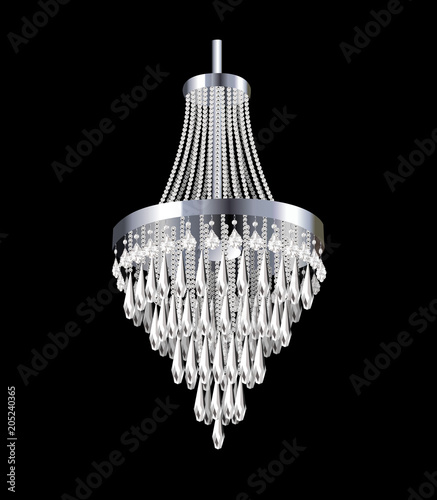 Fotografía illustration of a chandelier with crystal pendants on the black