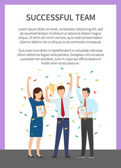 Wall Mural - Successful Team Start Up Card Vector Illustration