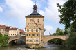 Bamberg, altes Rathaus mit blauem Himmel