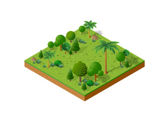 Isometric 3D set park