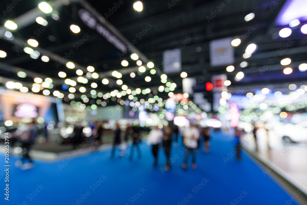 Blurred background of event exhibition show public hall, business trade concept - obrazy, fototapety, plakaty 