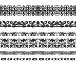 Set of black seamless classic floral ornaments. Byzantine, Arabic, Muslin, East style. Pattern brushes are included.