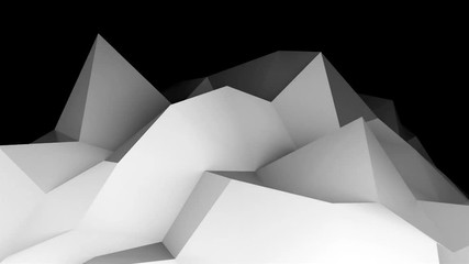 Poster - Digital lowpoly landscape. Abstract computer generating background. 3d technology illustration for presentations