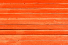 Orange Painted Wooden Background, Texture Or Wall