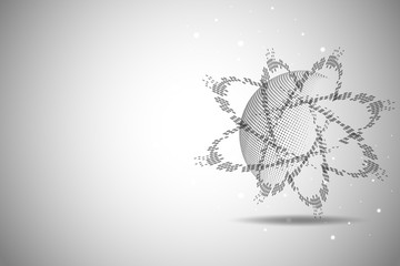 Wall Mural - abstract global network connection.circle point and line composition concept of global business. vec