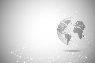 Wall Mural - abstract world map global network connection.circle point and line composition concept of global bus