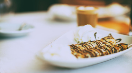 Wall Mural - Delicious chocolate crepes