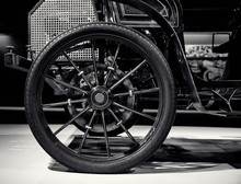 Wheel Of Vintage Car With A Gear Drive- Classic Car