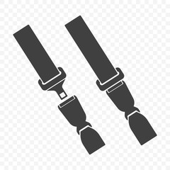 Wall Mural - Icon of an open and closed car seat belt. Vector on a transparent background.