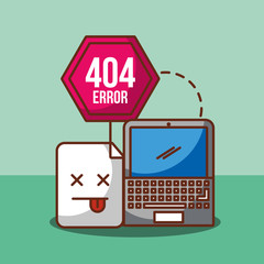 Wall Mural - laptop sign alert 404 error page not found vector illustration