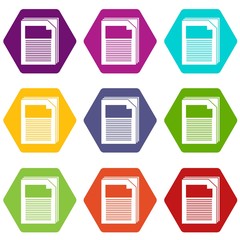 Aufkleber - Paper icons 9 set coloful isolated on white for web