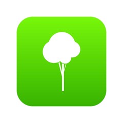 Sticker - Fluffy tree icon digital green for any design isolated on white vector illustration