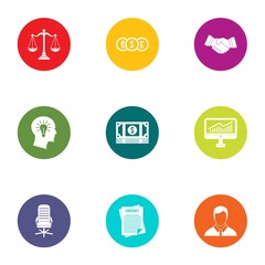 Poster - Smart businessman icons set. Flat set of 9 smart businessman vector icons for web isolated on white background