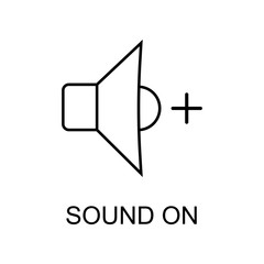 Poster - sound on icon. Element of simple music icon for mobile concept and web apps. Thin line sound on icon can be used for web and mobile