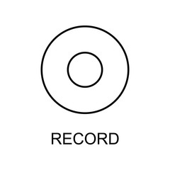 Poster - record button icon. Element of simple music icon for mobile concept and web apps. Thin line record button icon can be used for web and mobile