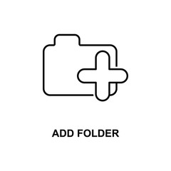 Poster - add folder icon. Element of simple web icon with name for mobile concept and web apps. Thin line add folder icon can be used for web and mobile