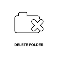 Poster - delete folder icon. Element of simple web icon with name for mobile concept and web apps. Thin line delete folder icon can be used for web and mobile