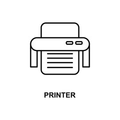 Poster - printer icon. Element of simple web icon with name for mobile concept and web apps. Thin line printer icon can be used for web and mobile