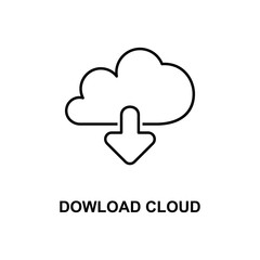 Poster - download cloud icon. element of simple web icon with name for mobile concept and web apps. thin line