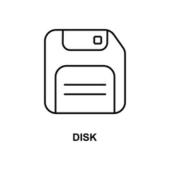 Poster - floppy disc icon. Element of simple web icon with name for mobile concept and web apps. Thin line floppy disc icon can be used for web and mobile