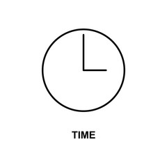 Poster - time icon. Element of simple web icon with name for mobile concept and web apps. Thin line time icon can be used for web and mobile