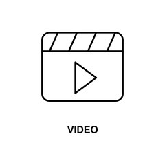 Poster - video sign icon. Element of simple web icon with name for mobile concept and web apps. Thin line video sign icon can be used for web and mobile