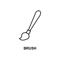 Poster - paint brush icon. Element of simple web icon with name for mobile concept and web apps. Thin line paint brush icon can be used for web and mobile