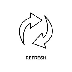 Poster - refresh sigh icon. Element of simple web icon with name for mobile concept and web apps. Thin line refresh sigh icon can be used for web and mobile