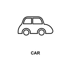 Poster - car icon. Element of simple web icon with name for mobile concept and web apps. Thin line car icon can be used for web and mobile
