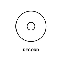Poster - record button icon. Element of simple web icon with name for mobile concept and web apps. Thin line record button icon can be used for web and mobile