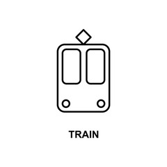 Poster - train icon. element of simple web icon with name for mobile concept and web apps. thin line train ic