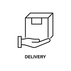 Poster - delivery box icon. Element of simple web icon with name for mobile concept and web apps. Thin line delivery box icon can be used for web and mobile