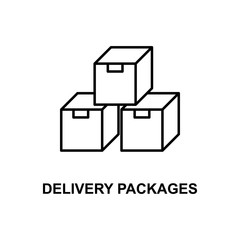 Poster - delivery packages icon. Element of simple web icon with name for mobile concept and web apps. Thin line delivery packages icon can be used for web and mobile
