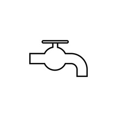 Poster - water tap icon. Element of simple web icon with name for mobile concept and web apps. Thin line water tap icon can be used for web and mobile