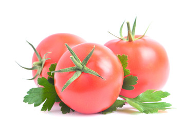 Wall Mural - Tomatoes on a white background