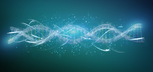 Wall Mural - View of a 3d render DNA isolated on a background