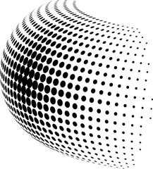 Wall Mural - Halftone gradient background. Black and white polka dots backdrop. Vector illustration